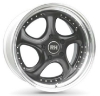 Bild von 18x11 RH TurboP 3tlg. schwarz-handpoliert mit Adapter 5x98-120 (5x112et44+57+69+82+94)