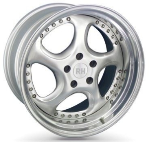 Bild von 18x11 RH TurboP 3tlg. silber-handpoliert mit Adapter 5x98-120 (5x112et44+57+69+82+94)