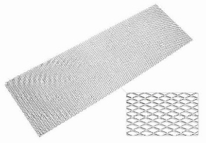 Bild von Gitter, Streckgitter silber 12x25mm /135x30cm aus Alu mit feinen Maschen *