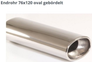 Bild von Endrohrvariante zu Auspuff gerade oval 1x120/76mm eingerollt gerade