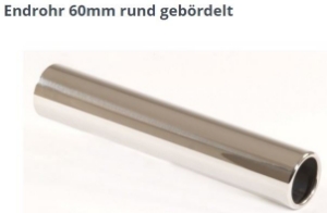 Bild von Endrohrvariante zu Auspuff gerade rund  1x 60mm eingerollt gerade ohne Absorber