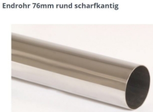 Bild von Endrohrvariante zu Auspuff gerade rund  1x 76mm  nicht eingerollt gerade