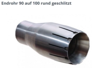 Bild von Endrohrvariante zu Auspuff gerade rund  1x 90 auf 100mm nicht eingerollt