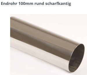 Bild von Endrohrvariante zu Auspuff gerade rund  1x100mm  nicht eingerollt gerade