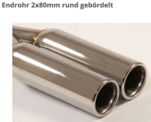 Bild von Endrohrvariante zu Auspuff gerade rund  2x80mm eingerollt