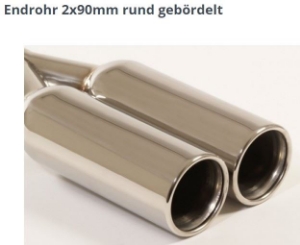 Bild von Endrohrvariante zu Auspuff gerade rund  2x90mm eingerollt