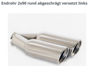 Bild von Endrohrvariante zu Auspuff gerade rund  2x90mm eingerollt (Endrohre versetzt nach links)