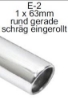 Bild von Endrohrvariante zu Auspuff gerade  rund  1x63mm eingerollt schräg 15° mit Absorber