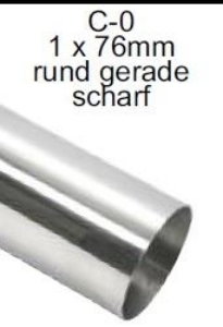 Bild von Endrohrvariante zu Auspuff gerade  rund  1x76mm  nicht eingerollt ohne Absorber