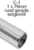 Bild von Endrohrvariante zu Auspuff gerade  rund  1x76mm eingerollt mit Absorber