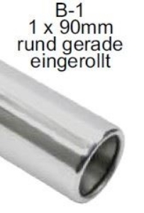 Bild von Endrohrvariante zu Auspuff gerade  rund  1x90mm eingerollt mit Absorber