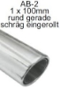 Bild von Endrohrvariante zu Auspuff gerade  rund 1x100mm eingerollt schräg 15° mit Absorber