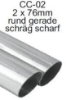 Bild von Endrohrvariante zu Auspuff gerade  rund 2x76mm nicht eingerollt schräg 15° mit Absorber