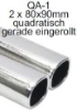 Bild von Endrohrvariante zu Auspuff gerade eckig 2x90/80mm eingerollt ohne Absorber