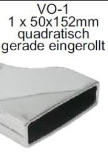 Bild von Endrohrvariante zu Auspuff gerade flachoval 1x152/50mm eingerollt ohne Absorber