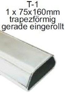 Bild von Endrohrvariante zu Auspuff gerade flachoval 1x160/75mm eingerollt ohne Absorber