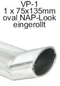 Bild von Endrohrvariante zu Auspuff DTM oval 1x135/75mm eingerollt