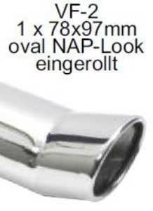 Bild von Endrohrvariante zu Auspuff DTM oval 1x97/78mm eingerollt