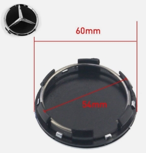 Bild von Nabendeckel 60mm (AD) Mercedes schwarz/poliert * 